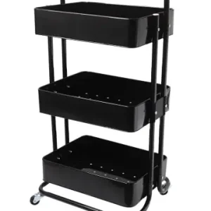 Kostenloser Versand Echtwerk Küchenwagen in Schwarz - (B)43 x (H)86 x (T)32 cm günstig kaufen | limango