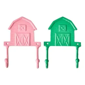 Rice 2er-Set: Wandhaken "Farm" in Pink/ Grün - (B)13,5 x (H)19 cm günstig kaufen | limango Direkt Vom Hersteller