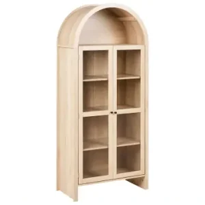 Beliani Vitrine GLENWOOD in Braun - (W) 79 x (H) 178 x (L) 40 cm günstig kaufen | limango Preisreduziert