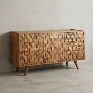 Online Kaufen KADIMA DESIGN Massivholz-Sideboard in Sheesham, Türen & Schubladen, 138x76x45 cm günstig kaufen | limango