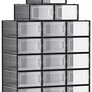 Nur Heute SONGMICS 18er-Set: Schuhboxen in Transparent/ Schwarz - (B)23 x (H)14 x (T)33,3 cm günstig kaufen | limango