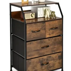 COSTWAY Kommode 4 Schubladen in Braun günstig kaufen | limango Sichere Zahlung