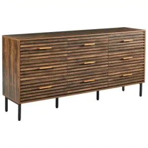 Geprüft Beliani Kommode KEITH in Braun/Schwarz - (W) 150 x (H) 73 x (L) 35 cm günstig kaufen | limango