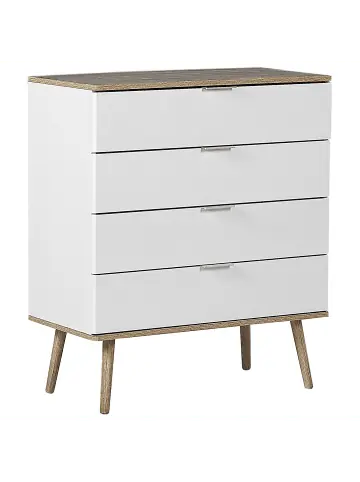 Direktkauf Beliani Kommode WALPI in Weiß/Braun - (W) 79 x (H) 93 x (L) 40 cm günstig kaufen | limango