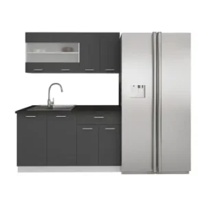 VCMSingleküche Einbauküche Küchenzeile 140cm Esilo in Weiß / Anthrazit günstig kaufen | limango Schnäppchen