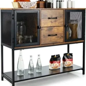 Top-Angebot COSTWAY Sideboard 100 x 35 x 85cm in Braun günstig kaufen | limango