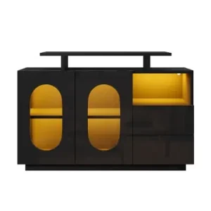 Solange Der Vorrat Reicht ABRIHOME Sideboard mit ovalen Glastüren und Stauraum günstig kaufen | limango