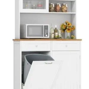 Preisreduziert COSTWAY Küchenschrank für 45 L Mülleimer 100 x 34 x 172 cm in Weiß günstig kaufen | limango