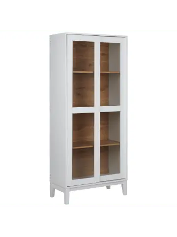 Beliani Vitrine RUMSON in Weiß - (W) 80 x (H) 183 x (L) 40 cm günstig kaufen | limango Beliebt