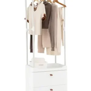 Billig COSTWAY Kleiderständer mit 2 Schubladen 52 x 40 x 161 cm in Weiß günstig kaufen | limango