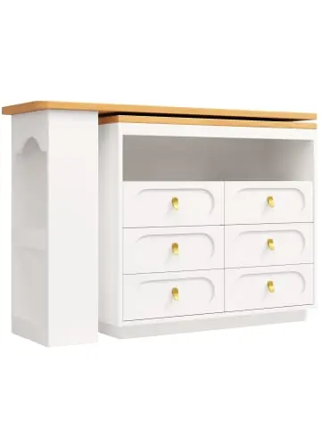 Direkt Vom Hersteller ABRIHOME Ausziehbarer Sideboard mit 360° Drehfunktion und Stauraum in Weiß günstig kaufen | limango