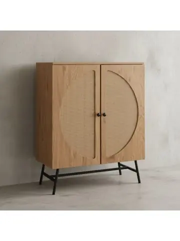 KADIMA DESIGN Sideboard 80x103x39 cm Highboard Eiche-Dekor mit Rattan Geflecht günstig kaufen | limango Neue Kollektion