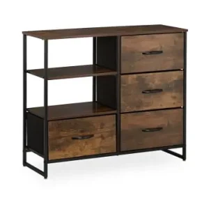 relaxdays Kommode in Braun/ Schwarz - (B)84 x (H)71,5 x (T)32,5 cm günstig kaufen | limango Preis Gesenkt