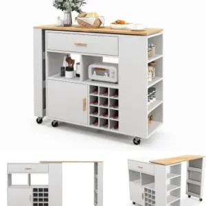 Wochenendangebot COSTWAY Küchenwagen 120x40x100cm in Weiß günstig kaufen | limango