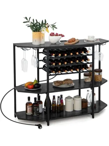 Kracherpreis COSTWAY Weinregal mit Steckdosen in Grau günstig kaufen | limango