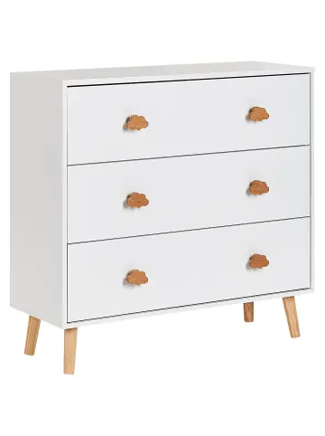Sofort Bestellen Beliani Kommode CLOUDY in Weiß/Braun - (W) 80 x (H) 76 x (L) 30 cm günstig kaufen | limango
