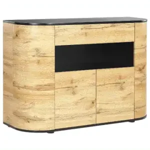 Beliani Sideboard JEROME in Schwarz/Braun - (W) 120 x (H) 83 x (L) 40 cm günstig kaufen | limango Letzte Chance