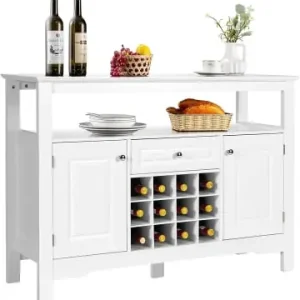 COSTWAY Sideboard mit Weinregal in Weiß günstig kaufen | limango Top-Angebot