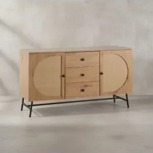 KADIMA DESIGN Sideboard 140x80x40 cm Kommode Eiche-Dekor mit Rattan Geflecht günstig kaufen | limango Preisreduziert