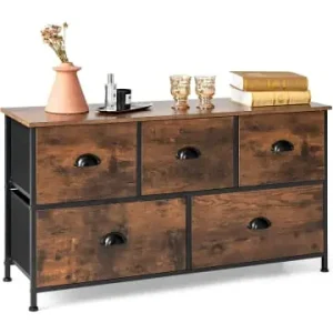 COSTWAY Kommode 5 Schubladen in Braun günstig kaufen | limango Top-Preis