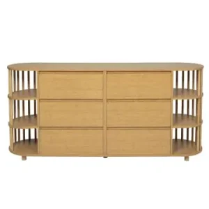 Preiswert ABRIHOME Sideboard Römisches Design mit Bambus Regalen 160x40x75cm günstig kaufen | limango
