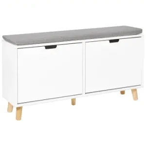 Beliani Schuhschrank MINERAL in Weiß/Grau/Braun - (W) 98 x (H) 52 x (L) 25 cm günstig kaufen | limango Markenware