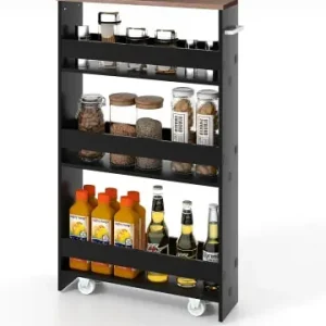 Abverkauf COSTWAY 4 Ebenen Nischenregal auf Rollen in Braun günstig kaufen | limango