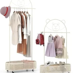 Ausverkauf COSTWAY Kinder Kleiderständer rollbar 182cm in Beige günstig kaufen | limango