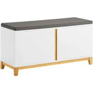 SoBuy Schuhbank in Weiß - (B)90 x (H)46 x (T)34cm günstig kaufen | limango Saisonangebot