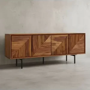 Sonderaktion KADIMA DESIGN Lowboard Massivholz 140x54x33 cm TV-Kommode mit vier Türen, günstig kaufen | limango