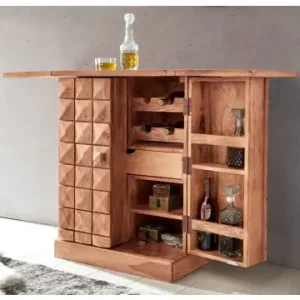 Bestseller KADIMA DESIGN Hausbar Massivholz 65x91x50 cm Weinbar ausklappbar, Kleine Bar in Akazie günstig kaufen | limango