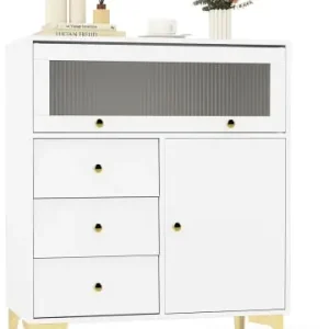 Kostenfreie Lieferung COSTWAY Kommode mit 3 Schubladen 80 x 40 x 96 cm in Weiß günstig kaufen | limango