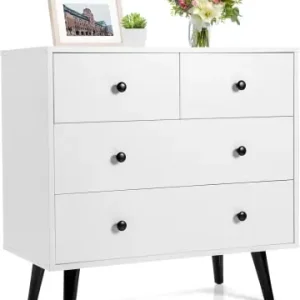 Billig COSTWAY Kommode mit 4 Schubladen in Weiß günstig kaufen | limango