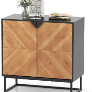 Begrenztes Angebot COSTWAY Sideboard mit 2 Türen 80 x 40 x 80 cm in Schwarz günstig kaufen | limango