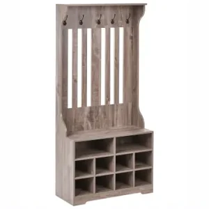 Beliani Schuhschrank DENILIQUIM in Braun - (W) 80 x (H) 170 x (L) 35 cm günstig kaufen | limango Online Kaufen