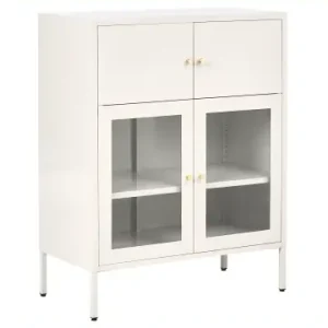 Beliani Vitrine ESHOLT in Beige - (W) 80 x (H) 102 x (L) 40 cm günstig kaufen | limango Geprüft
