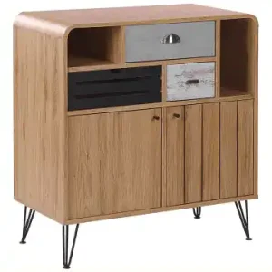 Beliani Sideboard KYLE in Braun/Schwarz/Grau - (W) 80 x (H) 87 x (L) 40 cm günstig kaufen | limango Neu Im Sortiment