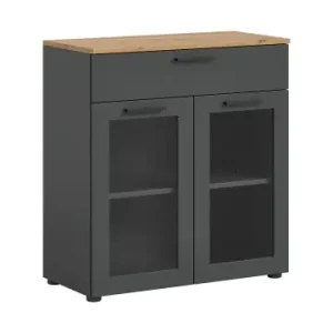 xonox.home Kommode (B/H/T): 78x84x38 cm in Basalt grau, Artisan Eiche und Glas günstig kaufen | limango Direkt Vom Hersteller