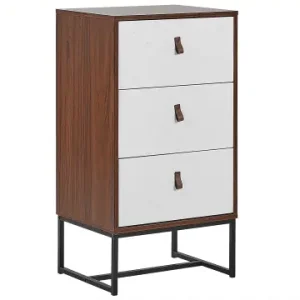 Solange Der Vorrat Reicht Beliani Kommode NUEVA in Weiß/Braun/Schwarz - (W) 49 x (H) 91 x (L) 38 cm günstig kaufen | limango