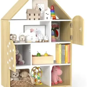 COSTWAY Kinderregal in Hausform in Hellbraun günstig kaufen | limango Angebot