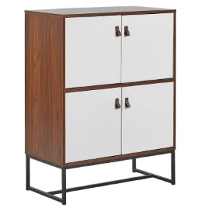 Sale Beliani Sideboard NUEVA in Weiß/Braun/Schwarz - (W) 76 x (H) 100 x (L) 39 cm günstig kaufen | limango