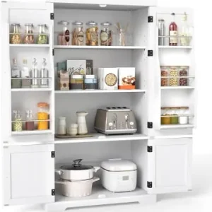 Preisknaller COSTWAY Küchenschrank hoch 139 cm in Weiß günstig kaufen | limango