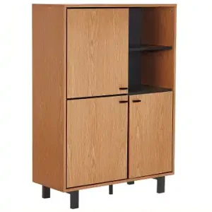 Beliani Sideboard PARAMOUNT in Braun/Schwarz - (W) 96 x (H) 135 x (L) 40 cm günstig kaufen | limango Finale Aktion