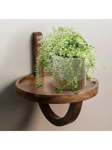 Knallerangebot KADIMA DESIGN Wandregal 30x33x30 cm Massivholz Hängeregal Rund Modern, Design günstig kaufen | limango