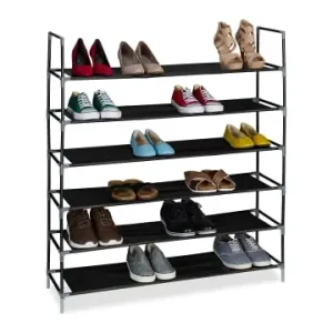 Geprüft relaxdays Schuhregal in Schwarz/ Transparent - (B)100 x (H)108 x (T)28 cm günstig kaufen | limango