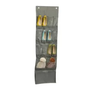 relaxdays Schuhorganizer in Grau/ Transparent - (B)47,5 x (H)158 (T)5 cm günstig kaufen | limango Top-Angebot