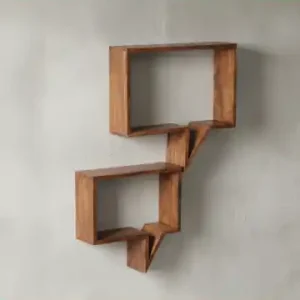 KADIMA DESIGN Wandregal Set aus Massivholz, Zeitungsablage, inkl. Montagematerial in Braun günstig kaufen | limango Aktuell