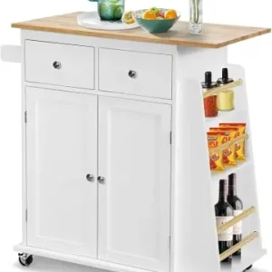 Top-Angebot COSTWAY Küchenwagen mit Arbeitsplatte in Weiß günstig kaufen | limango