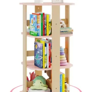 Zertifiziert COSTWAY Kinder Bücherregal 360° drehbar in Rosa günstig kaufen | limango