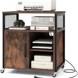 COSTWAY Aktenschrank Druckerständer mit 4 feststellbaren Rädern in Braun günstig kaufen | limango Neu Im Sortiment